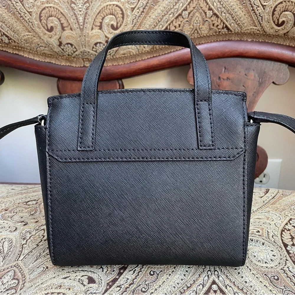 Kate Spade Laurel Way Mini Alisanne Crossbody Bag Black Saffiano Leather